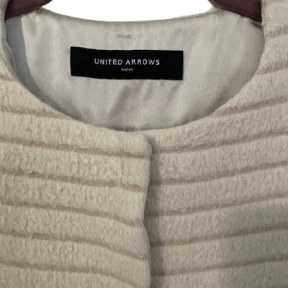 United Arrows cream luxury long fur coat size 38 - Picture 5 of 9